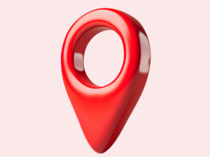 Rood locatie icoon in 3D