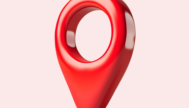 Rood locatie icoon in 3D